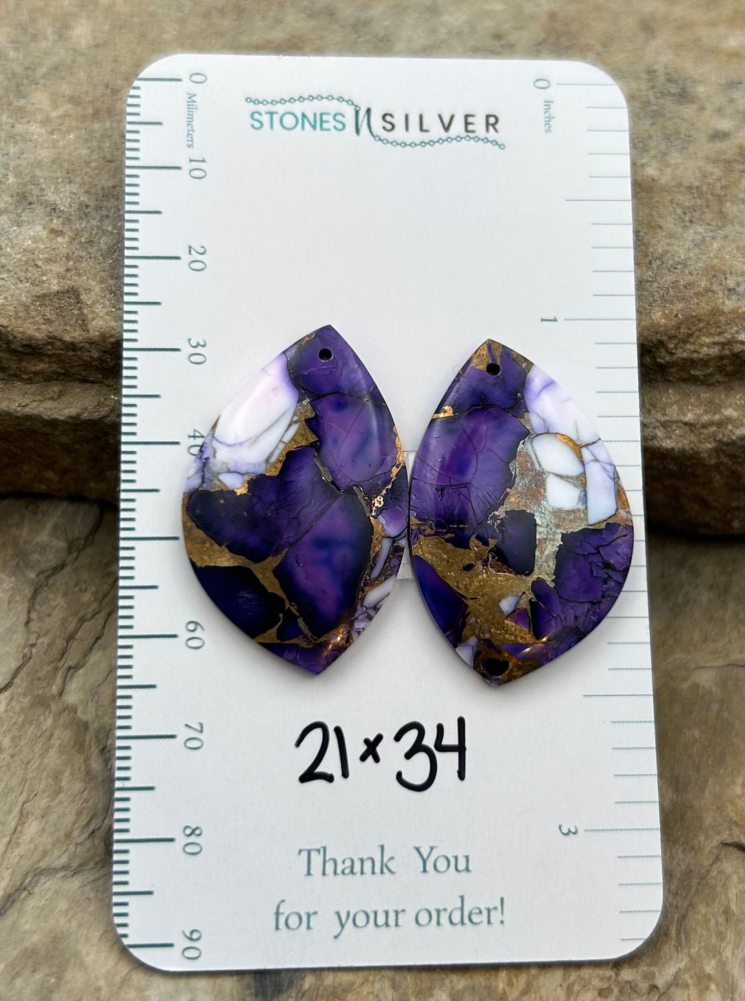 Lavender Dahlia Kingman Composite Block Matching Earring