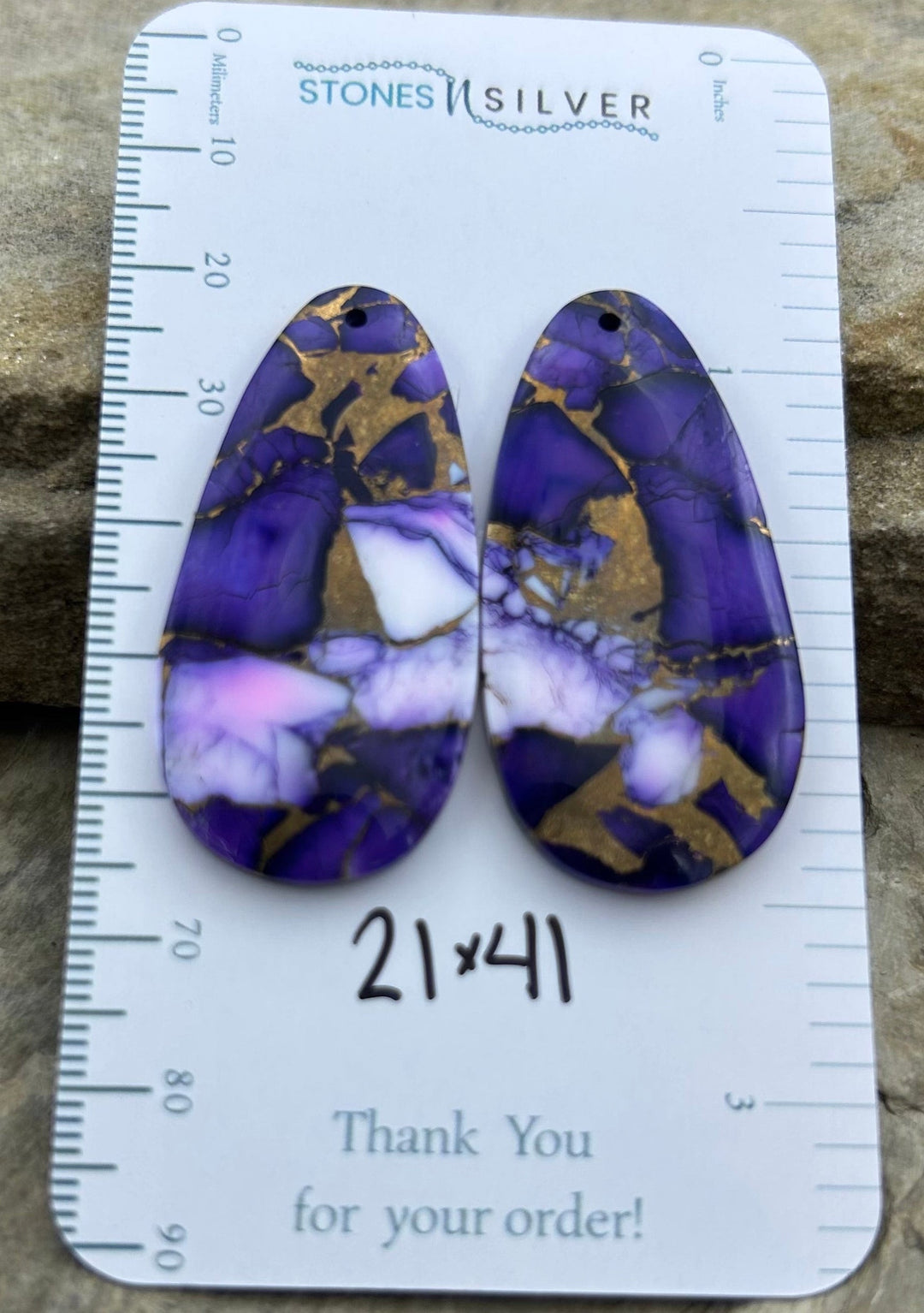 Lavender Dahlia Kingman Composite Block Matching Earring
