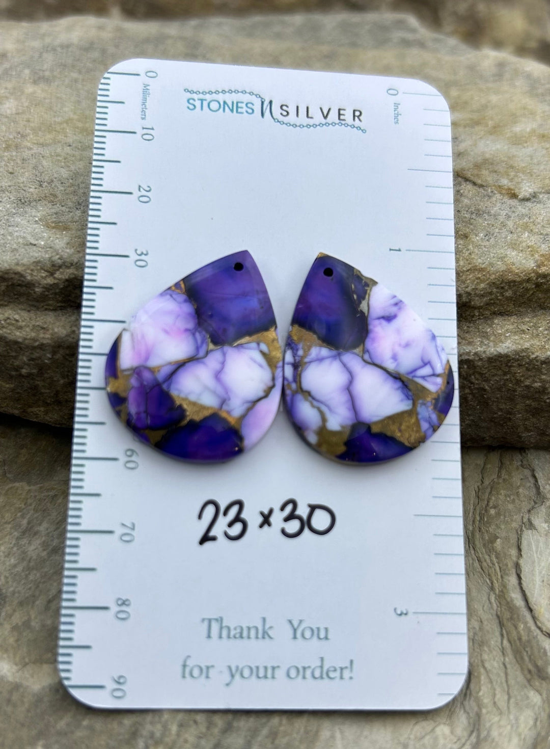 Lavender Dahlia Kingman Composite Block Matching Earring
