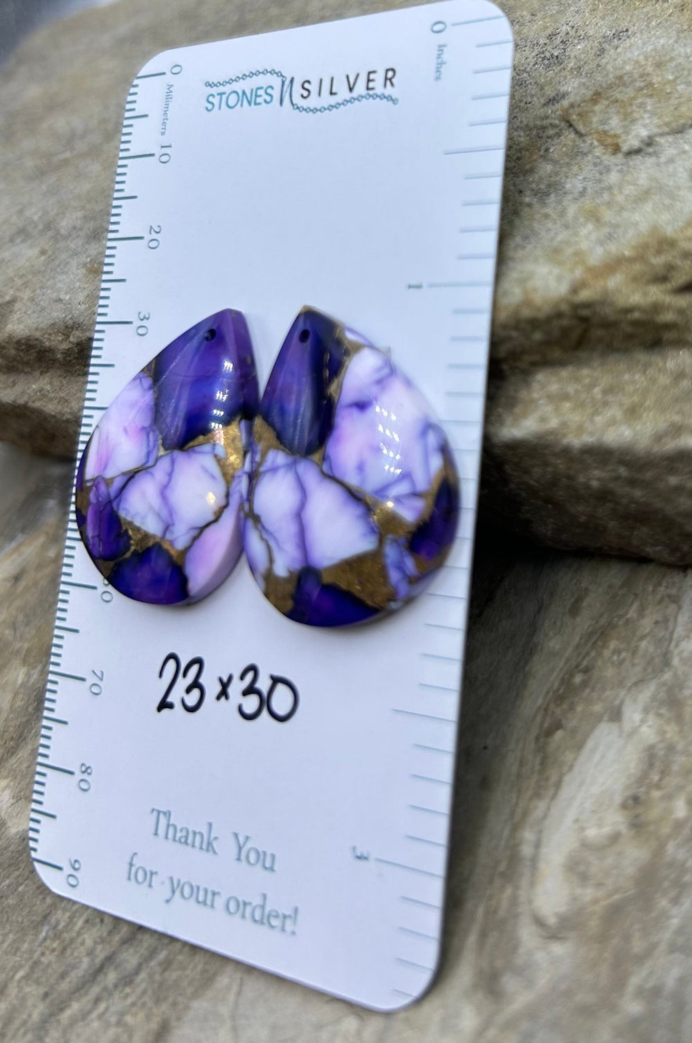 Lavender Dahlia Kingman Composite Block Matching Earring