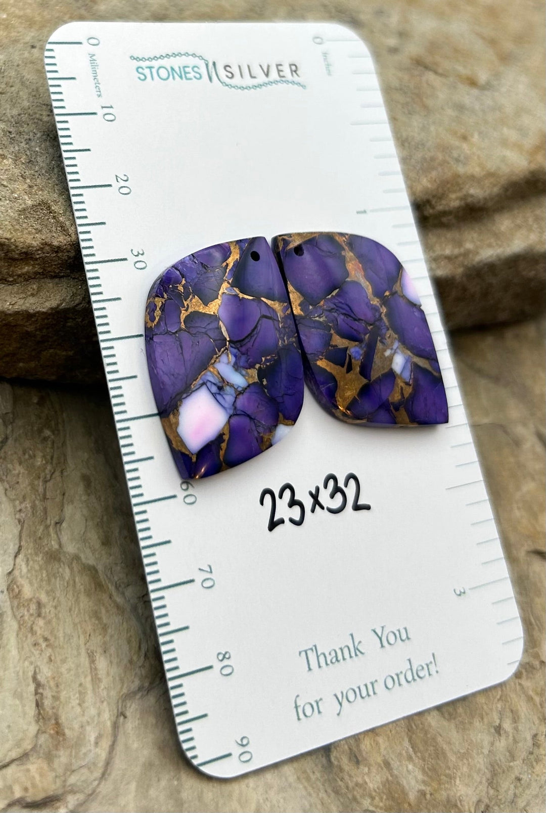 Lavender Dahlia Kingman Composite Block Matching Earring
