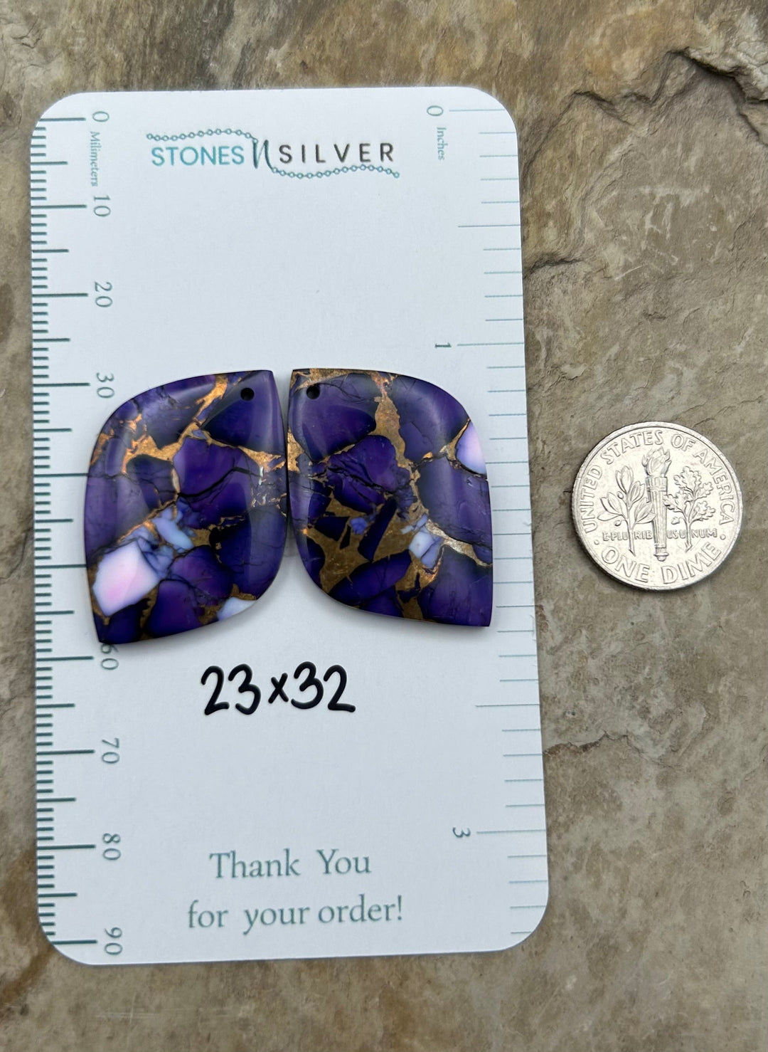 Lavender Dahlia Kingman Composite Block Matching Earring