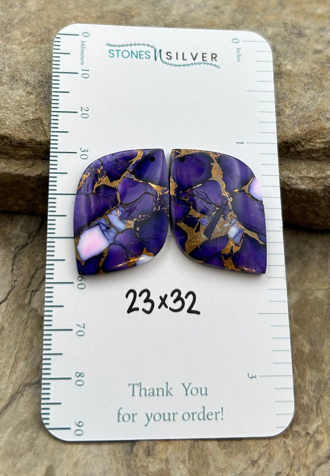 Lavender Dahlia Kingman Composite Block Matching Earring