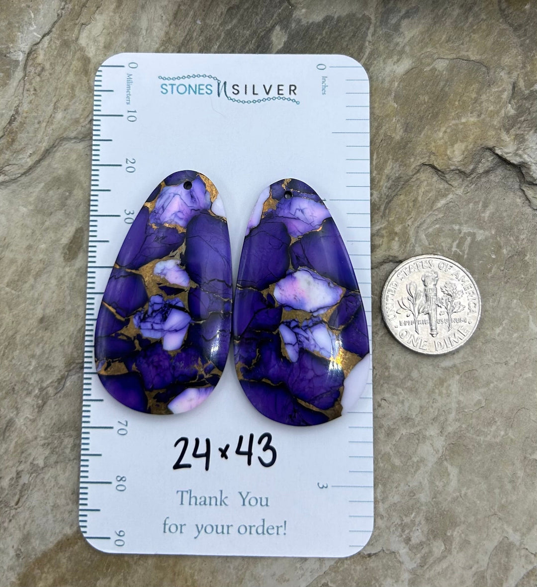 Lavender Dahlia Kingman Composite Block Matching Earring