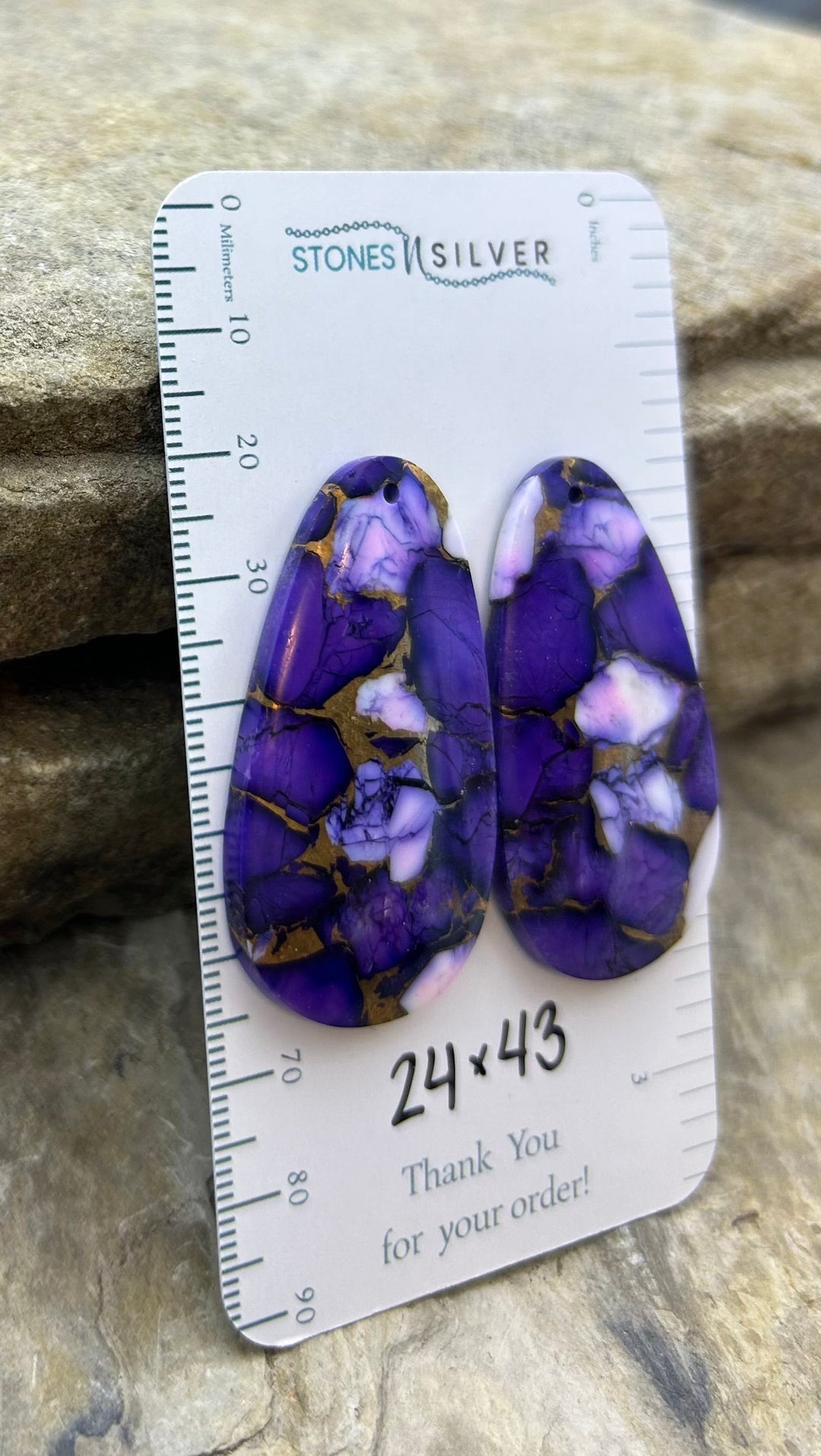 Lavender Dahlia Kingman Composite Block Matching Earring
