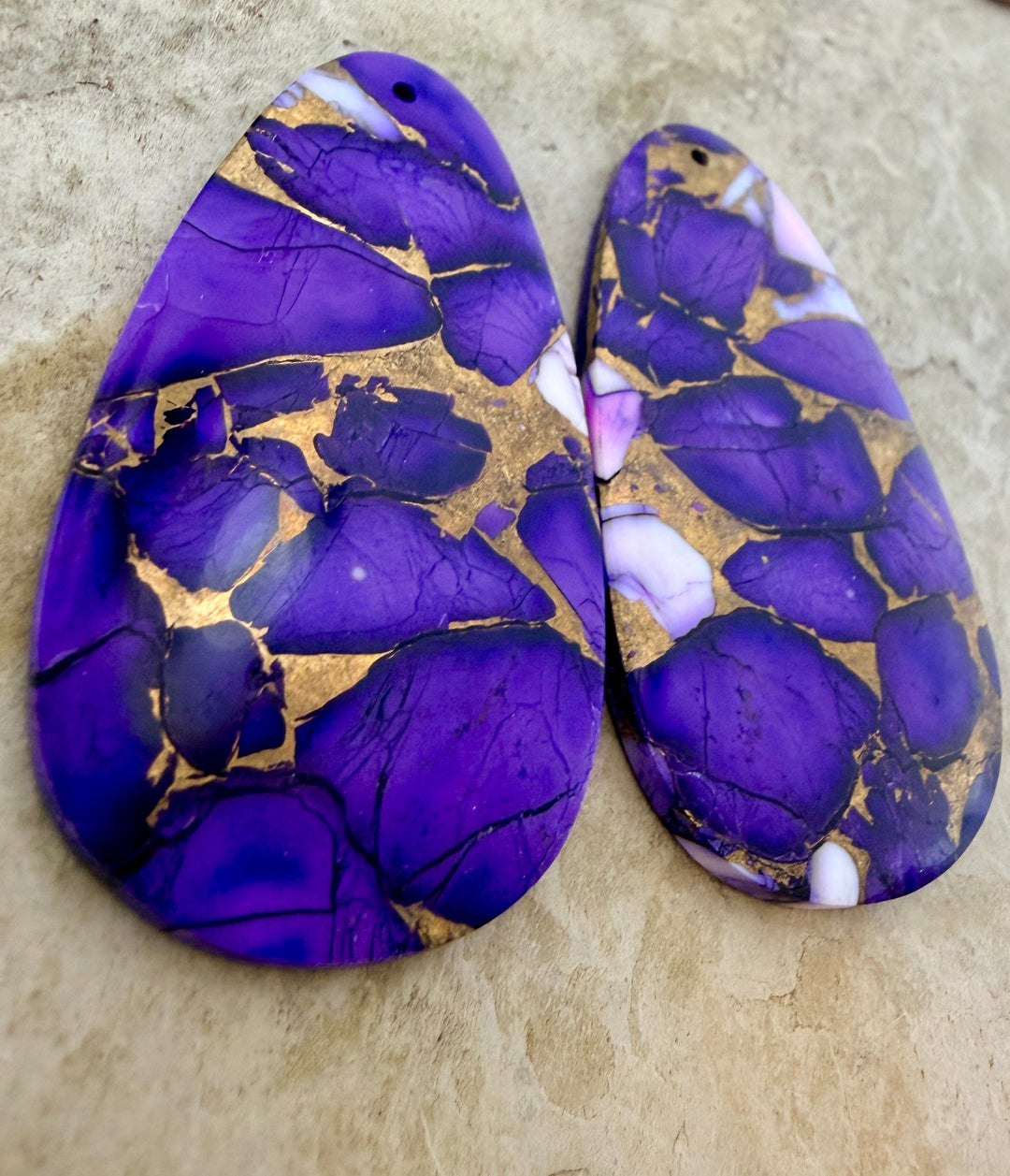 Lavender Dahlia Kingman Composite Block Matching Earring