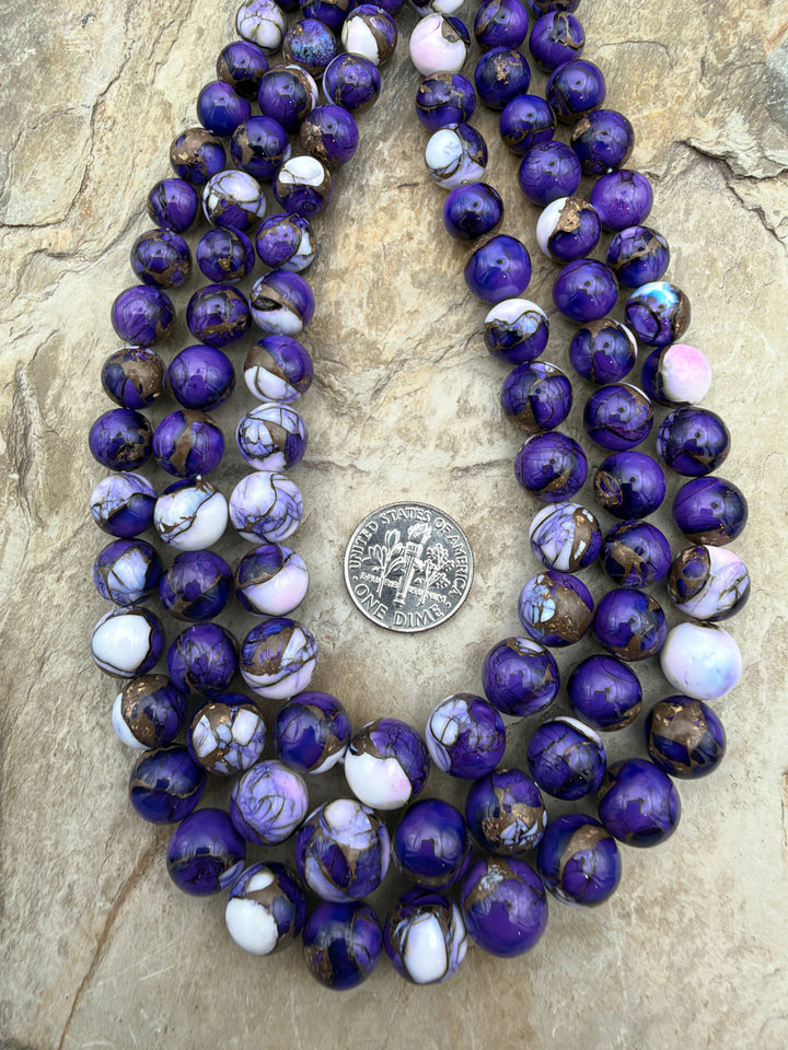 Lavender Dahlia Kingman Composite Garduated Round Beads