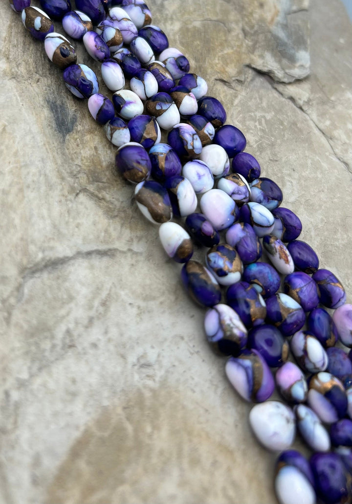 Lavender Dahlia Kingman Potato Nugget Beads 7-10mm One 8