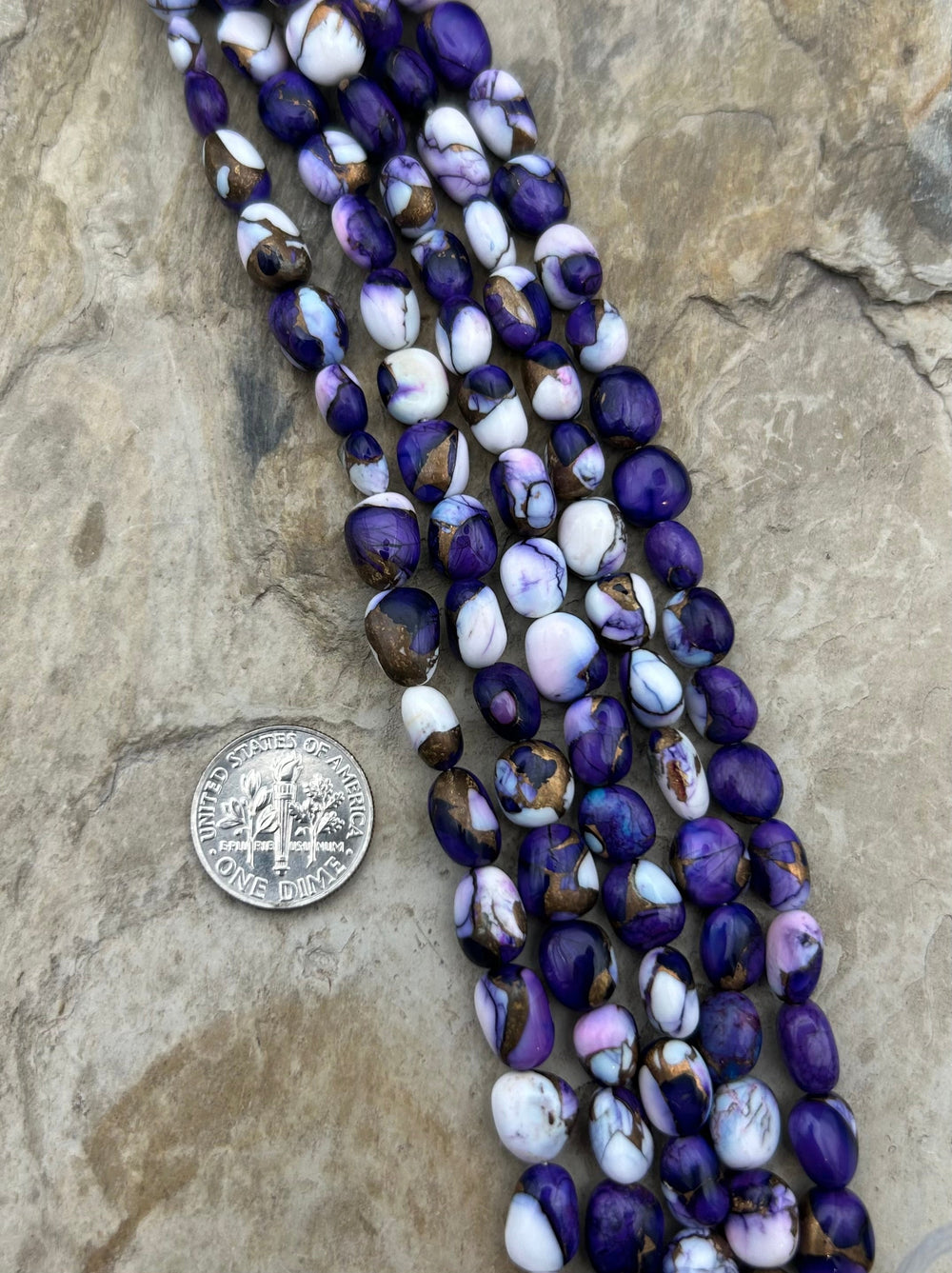 Lavender Dahlia Kingman Potato Nugget Beads 7-10mm One 8