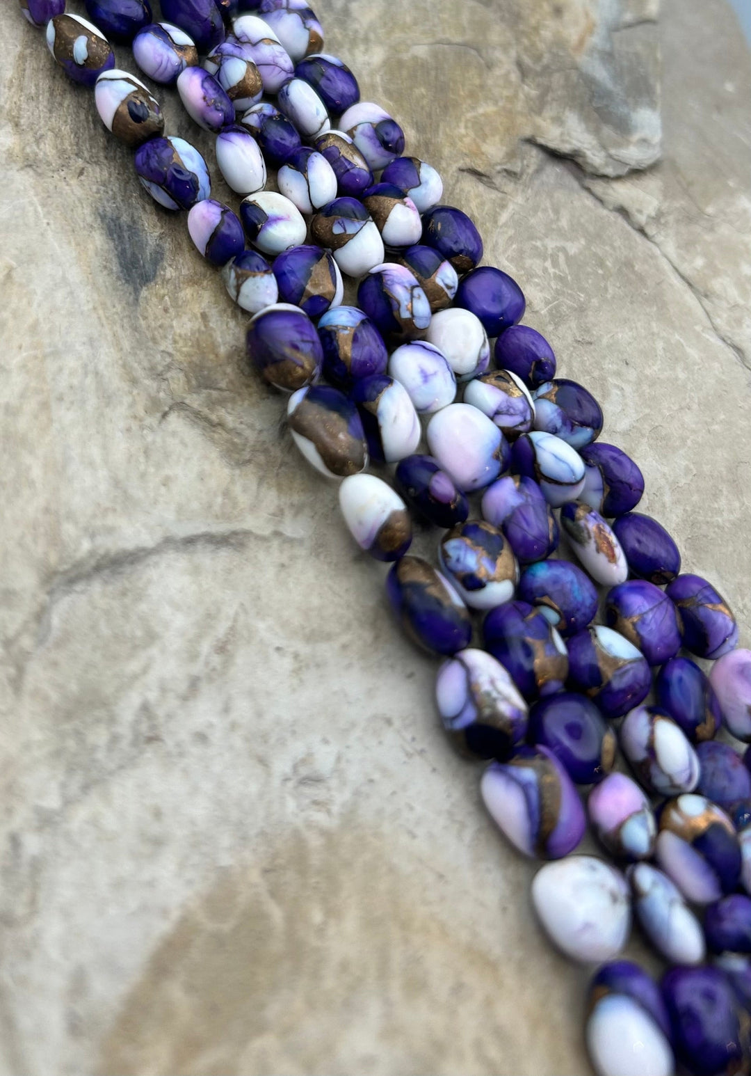 Lavender Dahlia Kingman Potato Nugget Beads 7-10mm One 8
