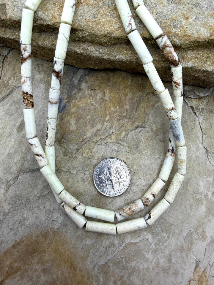 Lemon Chrysoprase (Australia) 4x14mm Tube Beads 16 Inch