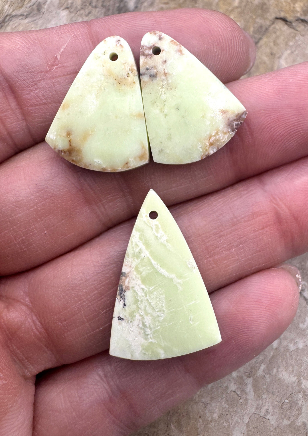 Lemon Chrysoprase (Australia) Matching Earring Slab Bead