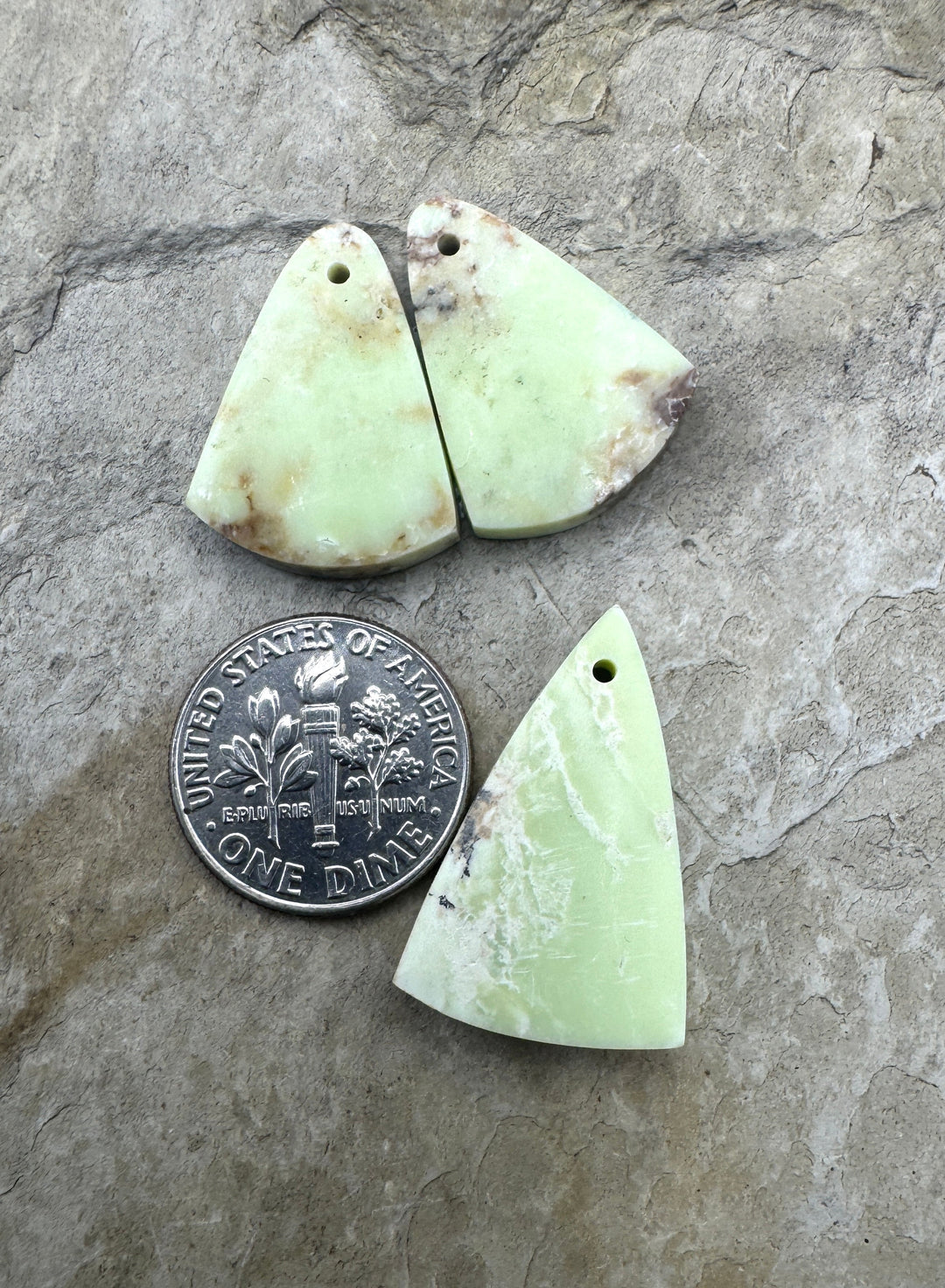 Lemon Chrysoprase (Australia) Matching Earring Slab Bead