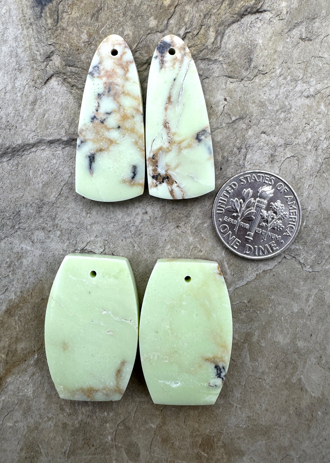 Lemon Chrysoprase (Australia) Matching Earring Slab Bead
