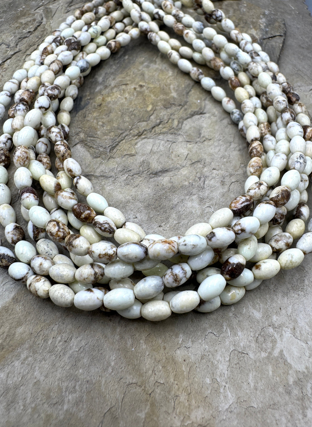 Lemon Chrysoprase (Australia)Rice Beads 4x6mm 16 inch