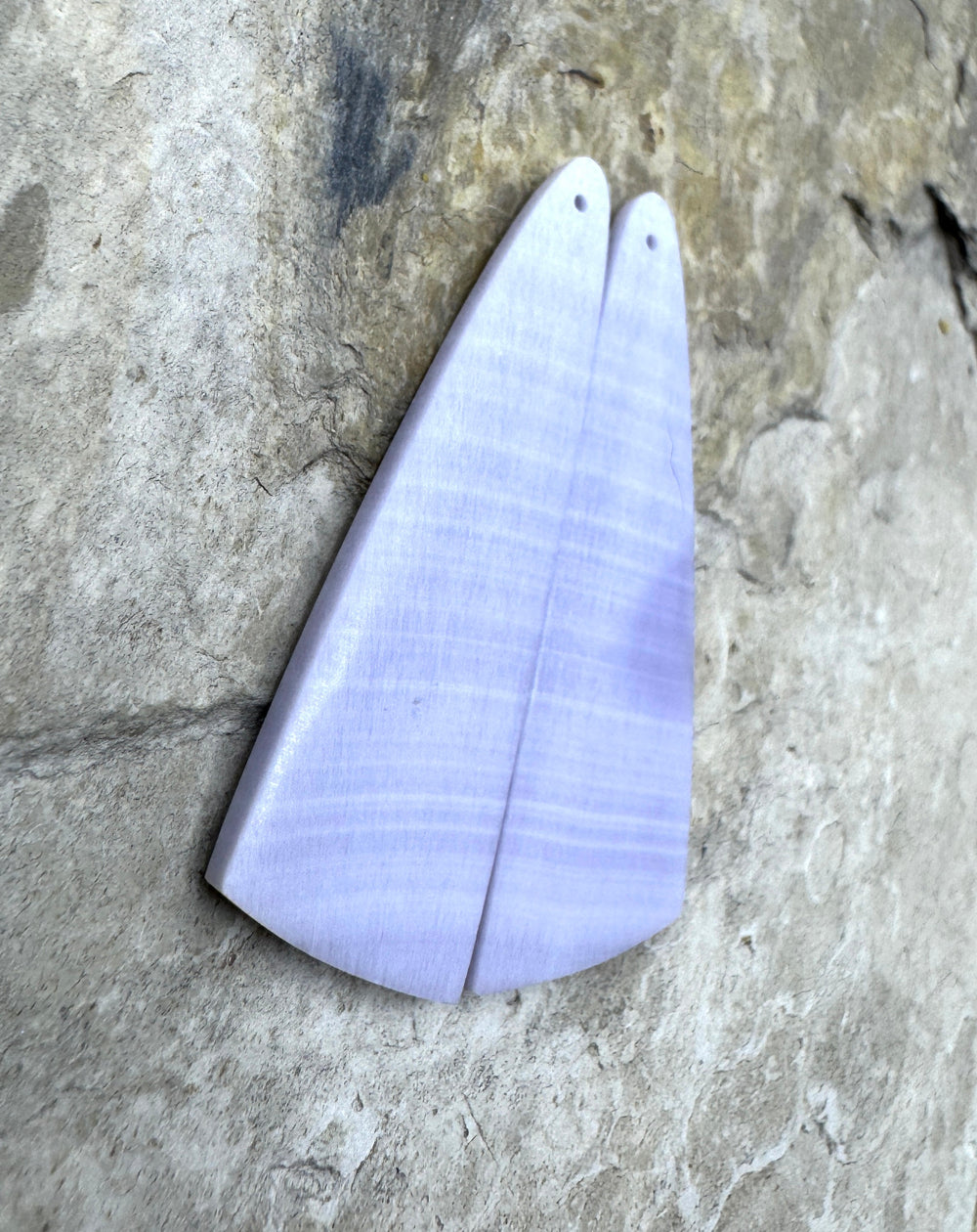 Lepedolite BIG Matching Earring Slab bead Pair 16x48mm