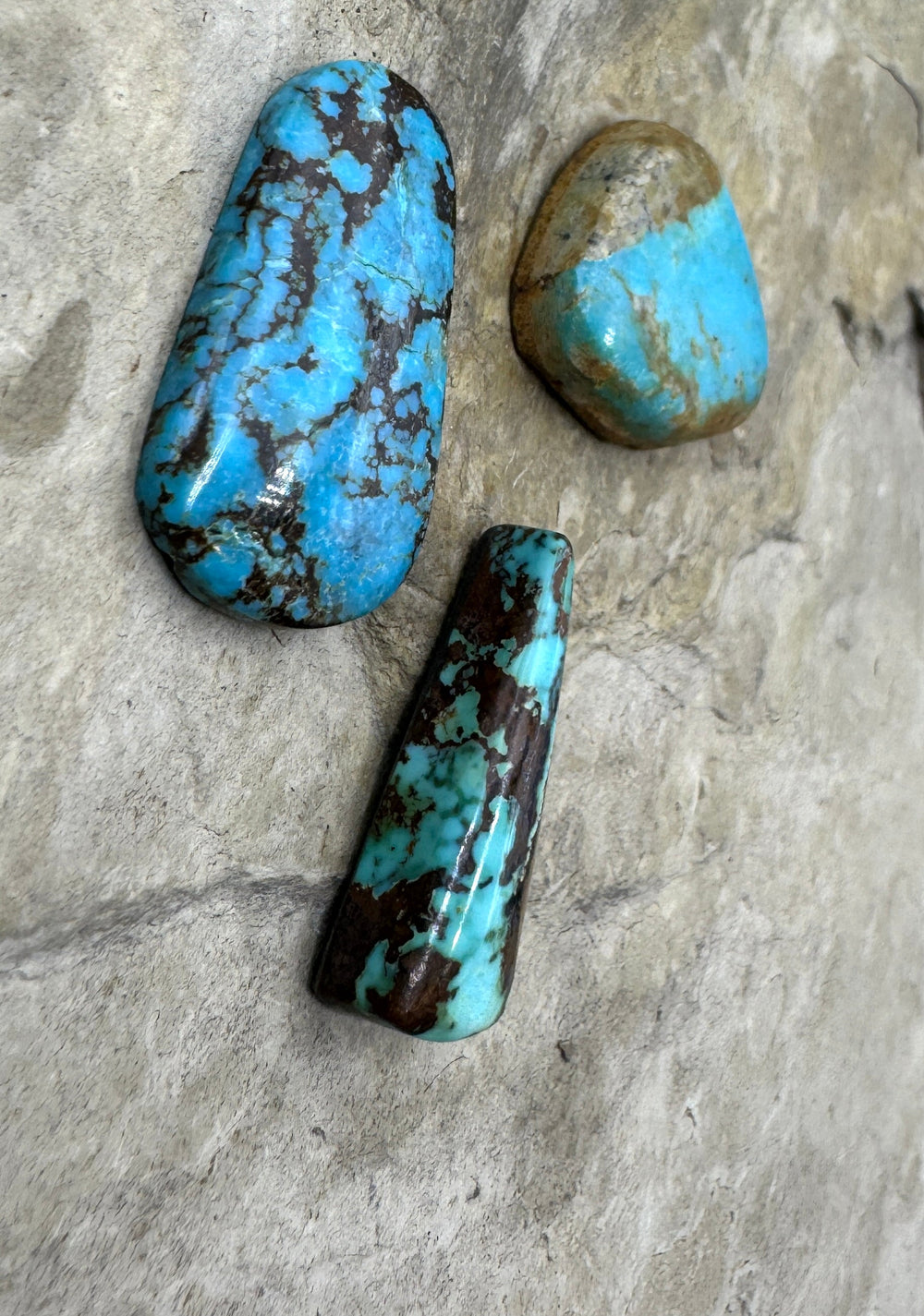 LOT of 3 American Turquoise Cabochons - Mixed Lots