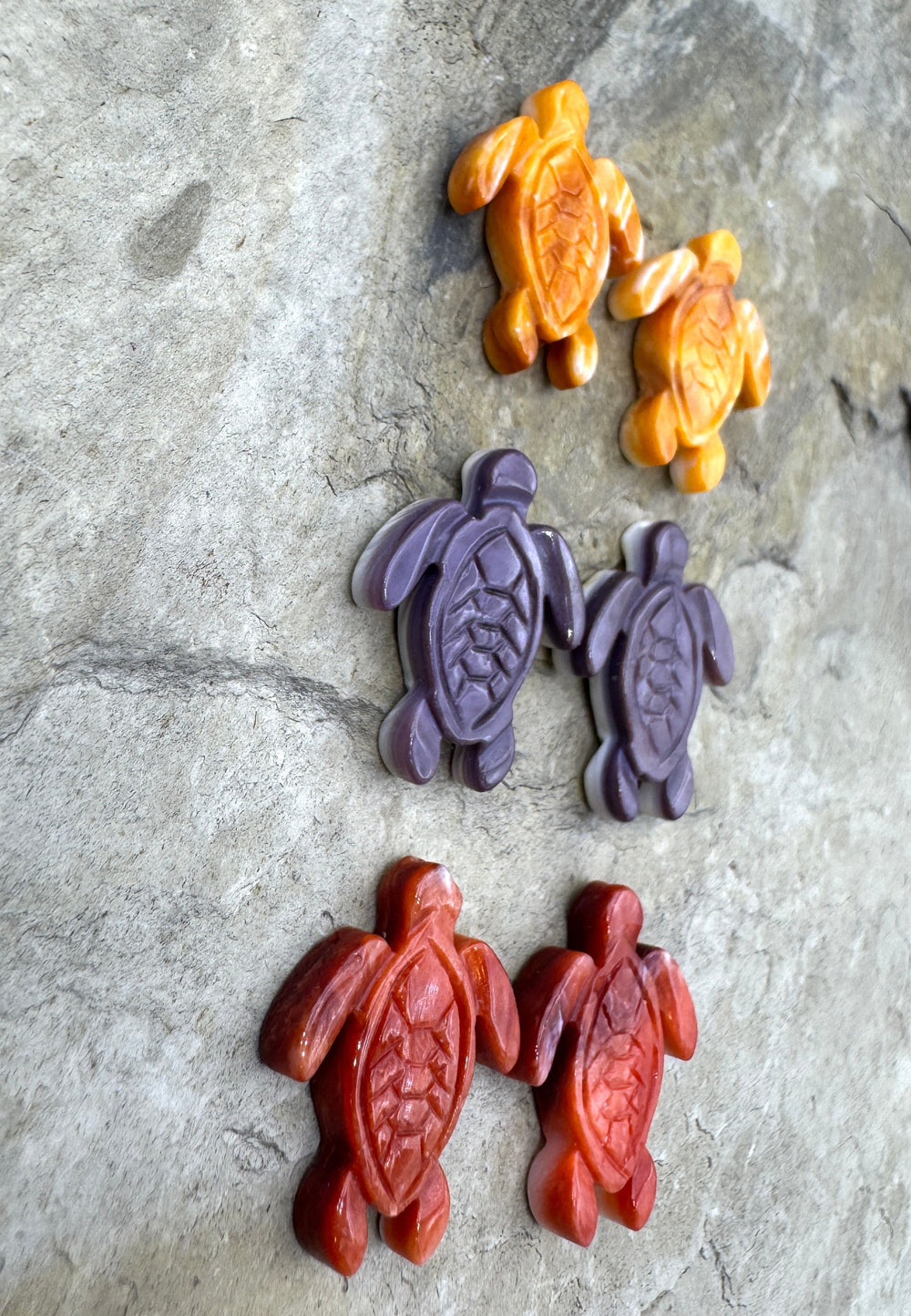 Lot of 3 Pair Wampum and Spiny Oyster Shell Turtle Beads