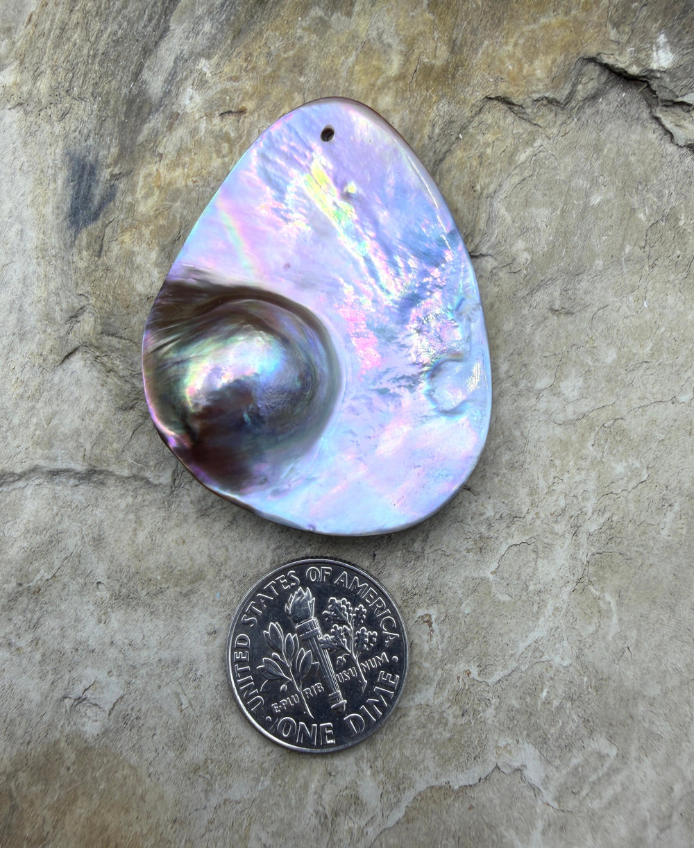 Mabe Blister Pearl BIG Focal Pendant Bead 35x45mm - Mabe