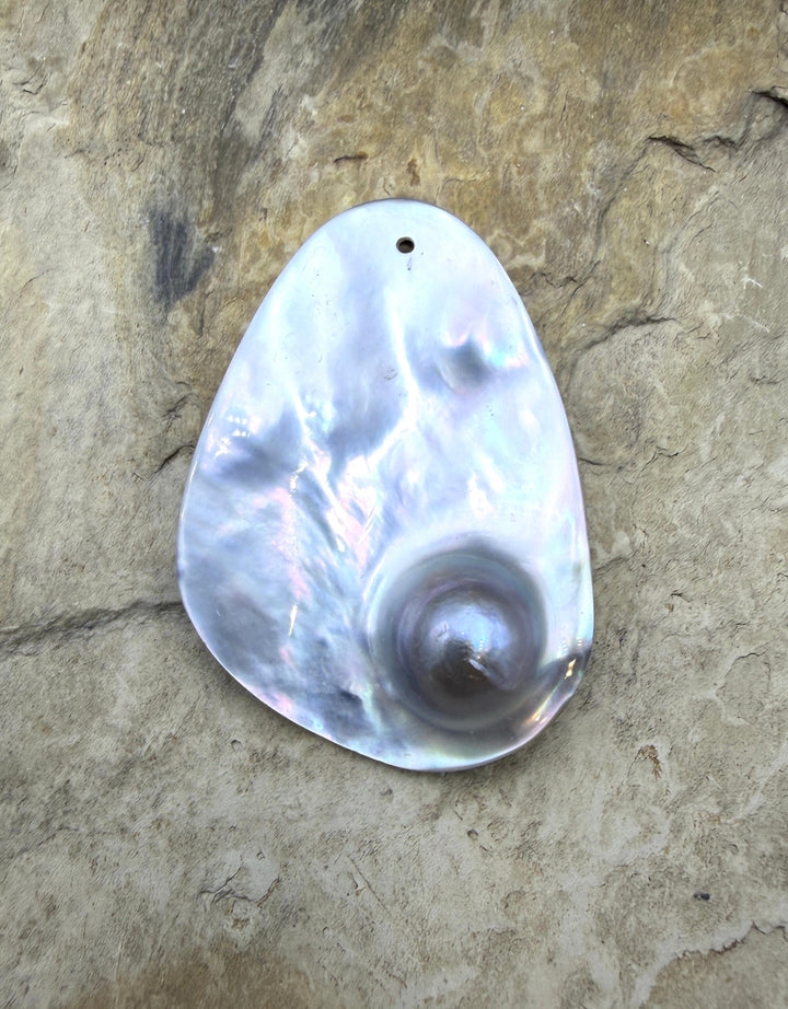 Mabe Blister Pearl BIG Focal Pendant Bead 3x46mm 