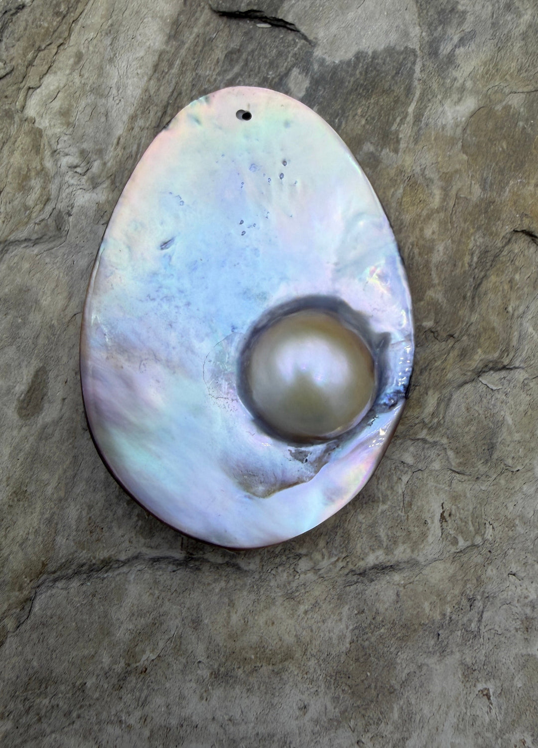 Mabe Blister Pearl BIG Focal Pendant Bead 41x59mm - Mabe