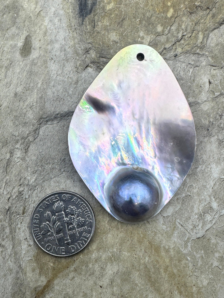 Mabe Blister Pearl BIG Focal Pendant Bead Large (2mm) Hole