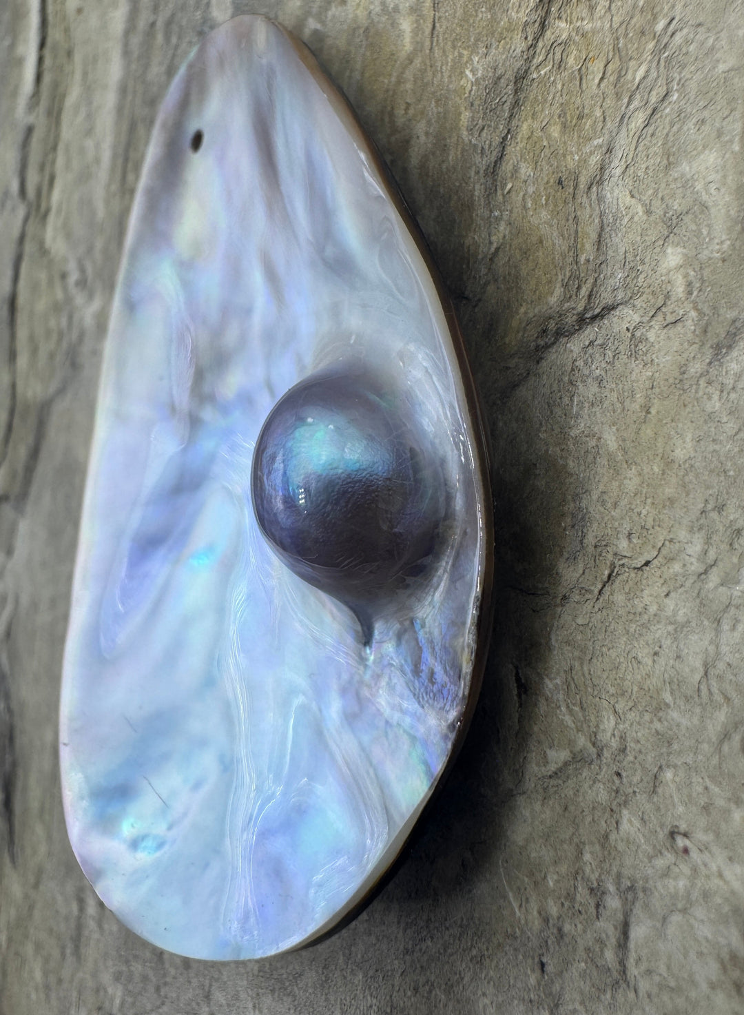 Mabe Blister Pearl BIG Focal Pendant Bead Large (2mm) Hole