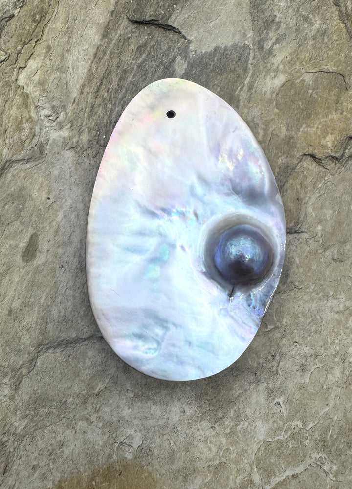 Mabe Blister Pearl BIG Focal Pendant Bead Large (2mm) Hole