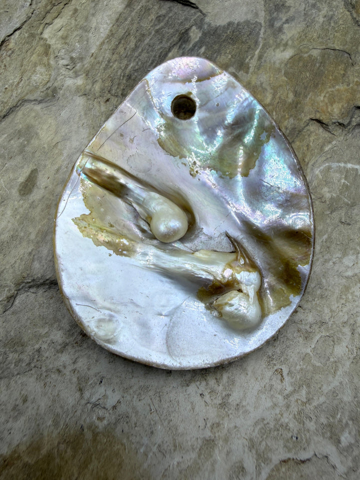 Mabe Blister Pearl BIG (Large Hole) Focal Pendant Bead
