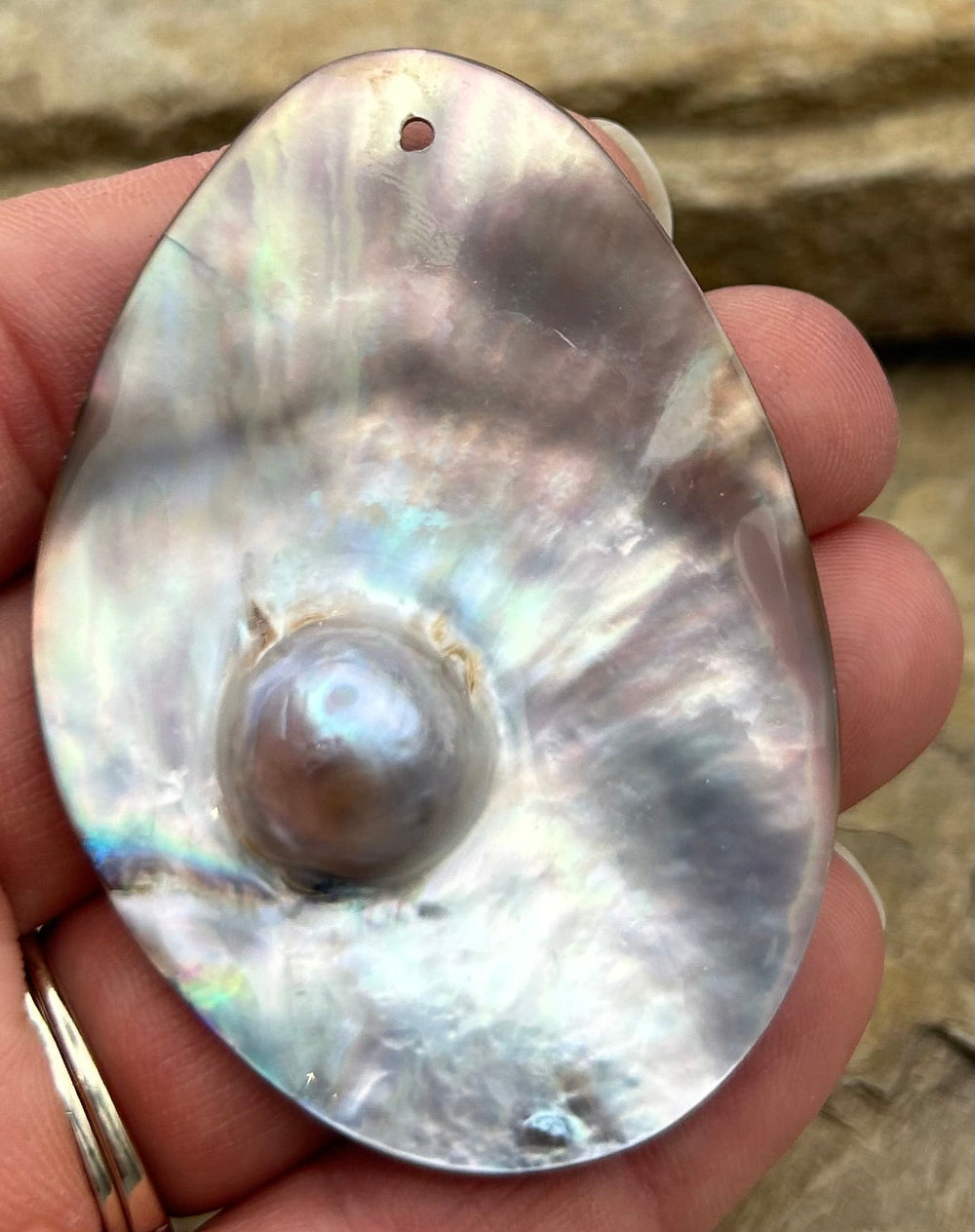 Mabe Pearl Focal Pendant Bead 44x63mm - Mabe Pearl