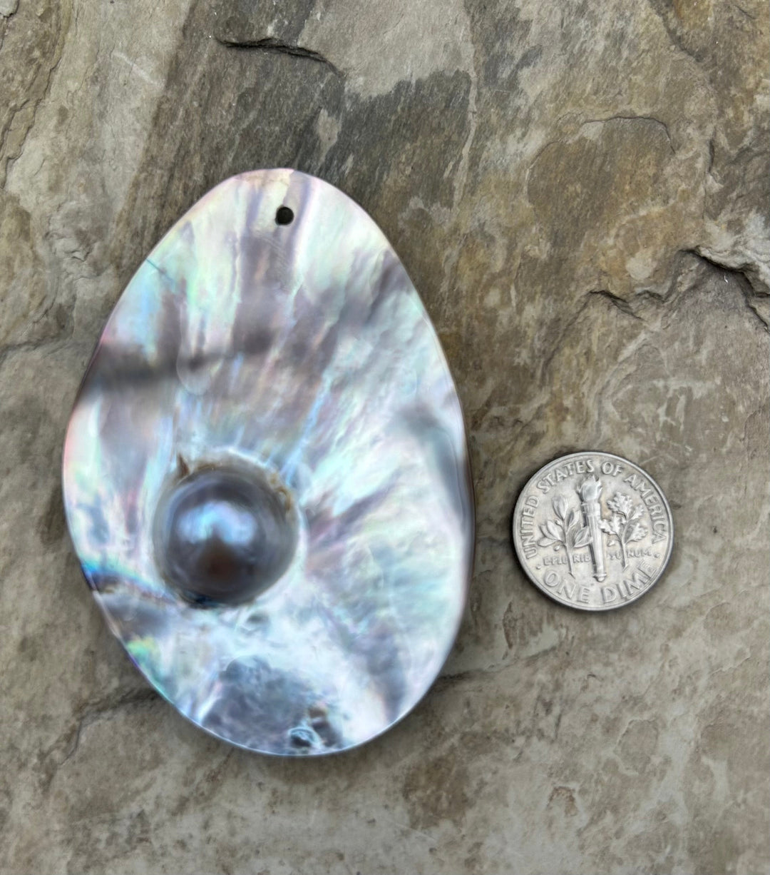 Mabe Pearl Focal Pendant Bead 44x63mm - Mabe Pearl