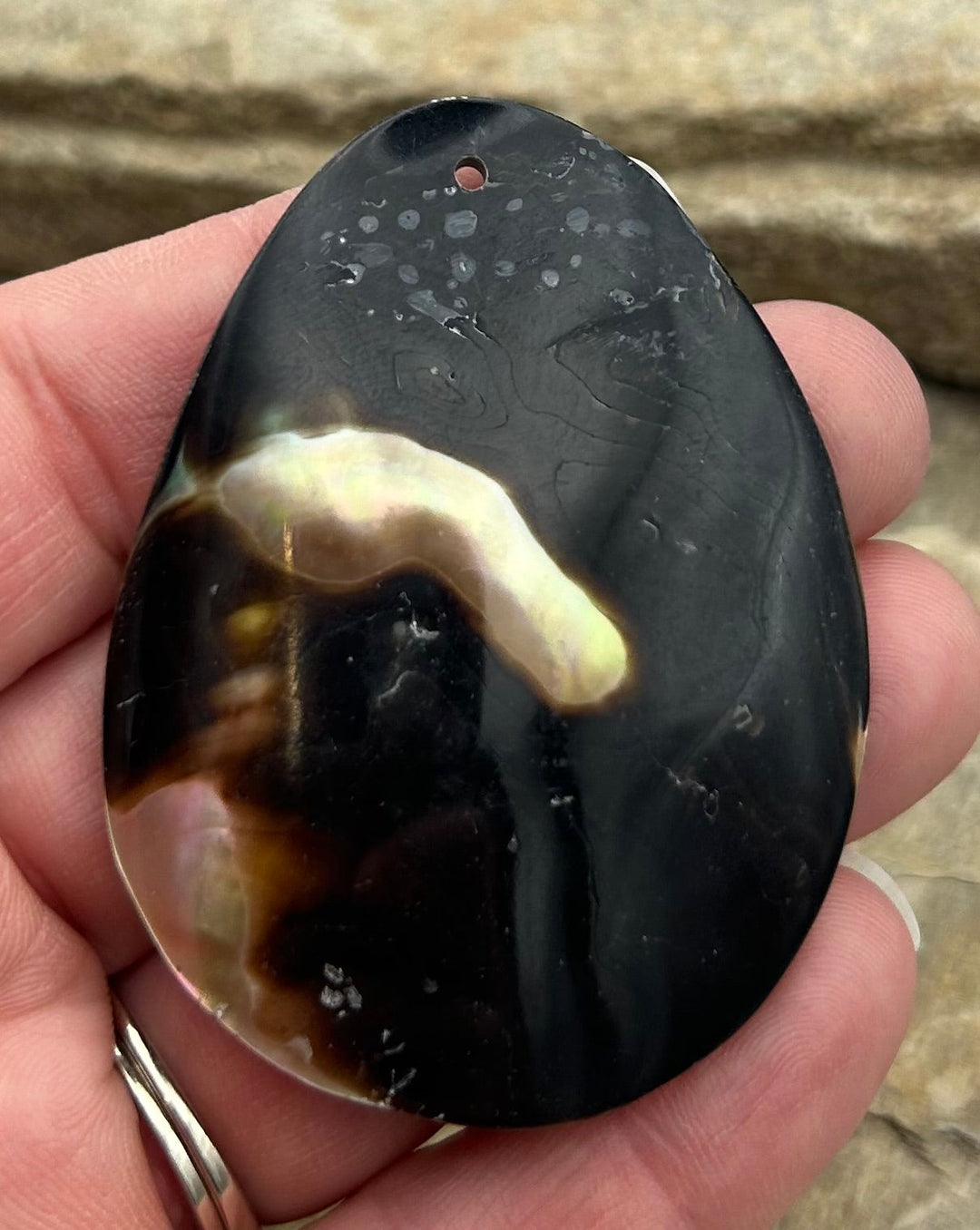 Mabe Pearl Focal Pendant Bead 46x59mm - Mabe Pearl