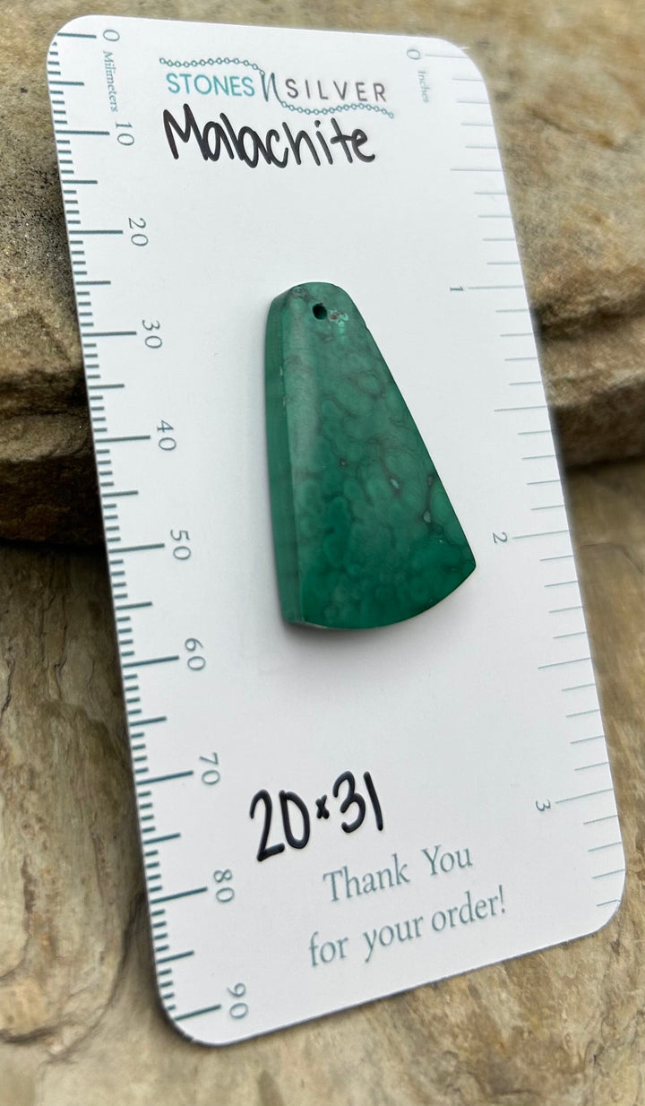 Malachite Focal Pendant Bead 20x31mm - Malachite/Azurite