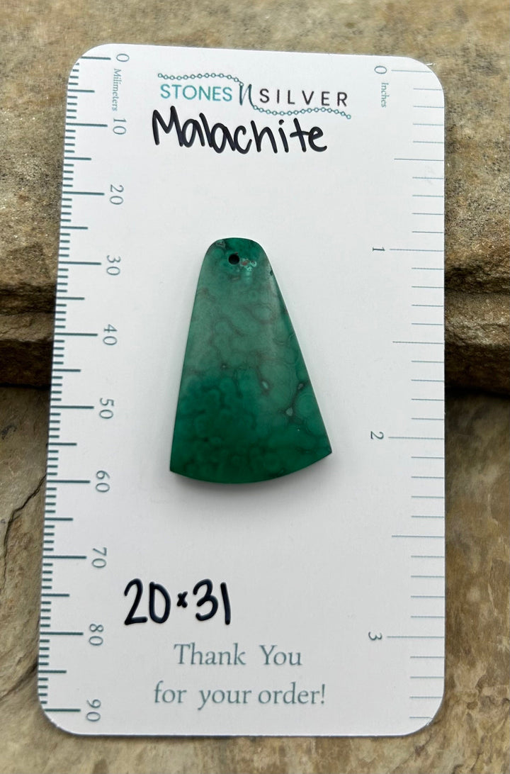 Malachite Focal Pendant Bead 20x31mm - Malachite/Azurite
