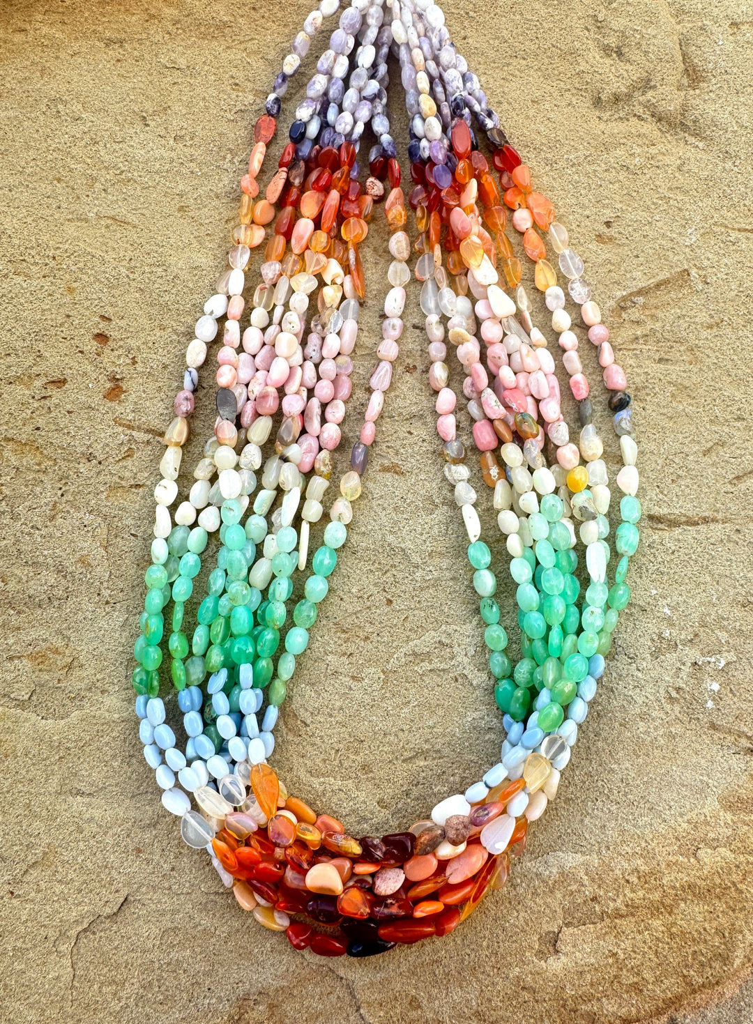 Mixed Natural Opal Graduated Nugget Beads 4x6mm-6x10mm 18