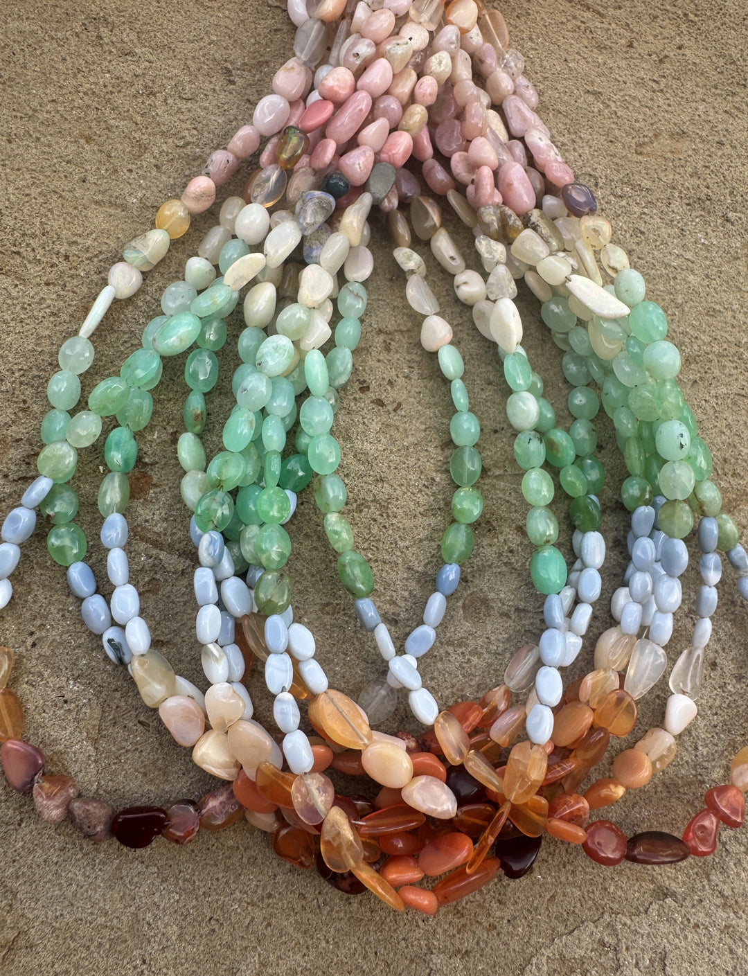 Mixed Natural Opal Graduated Nugget Beads 4x6mm-6x10mm 18