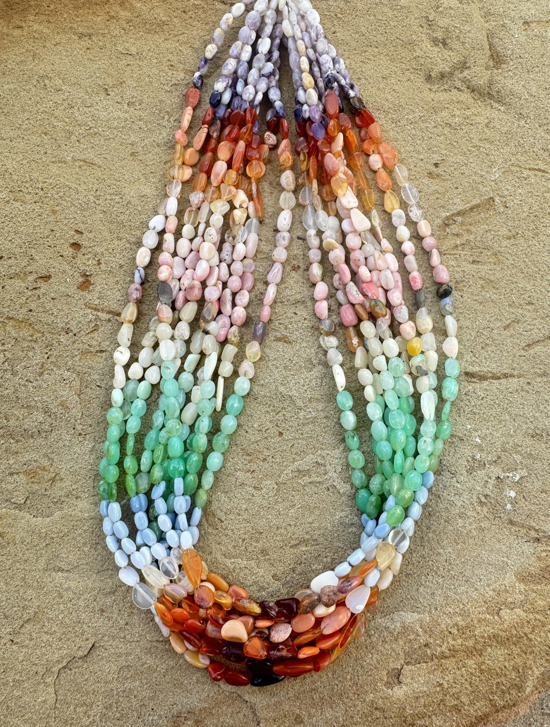 Mixed Natural Opal Graduated Nugget Beads 4x6mm-6x10mm 18