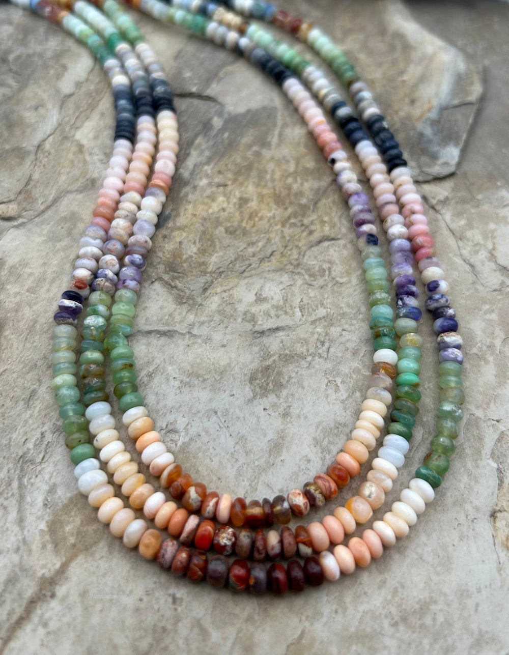 Mixed Agate Irregular Rondelle Beads 5mm One 18 inch strand