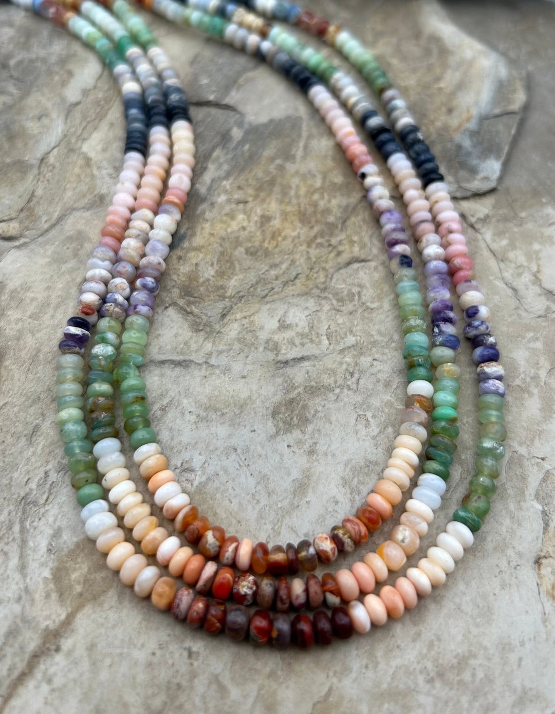 Mixed Agate Irregular Rondelle Beads 5mm One 18 inch strand