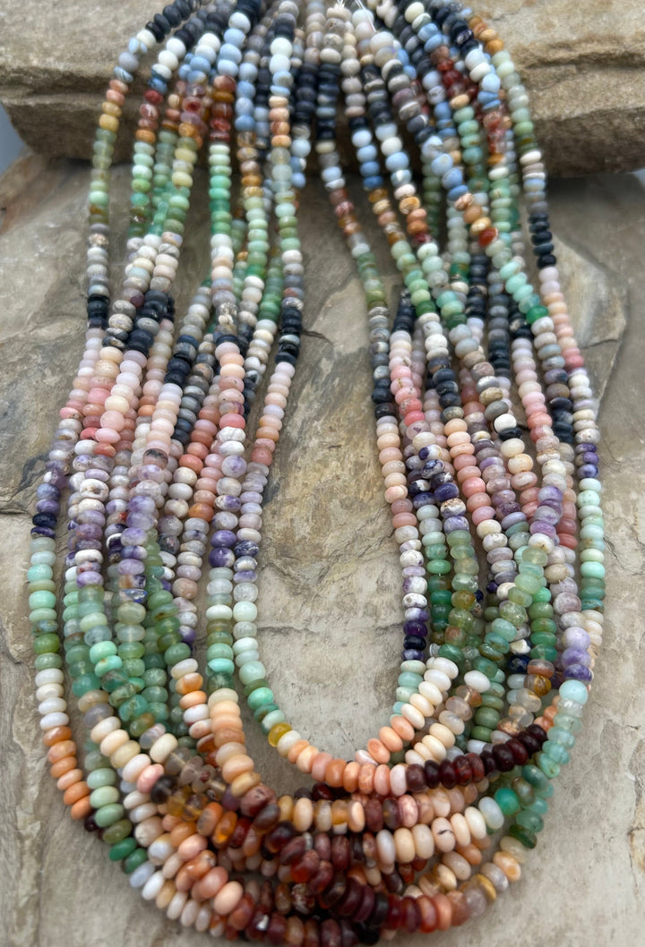 Mixed Agate Irregular Rondelle Beads 5mm One 18 inch strand