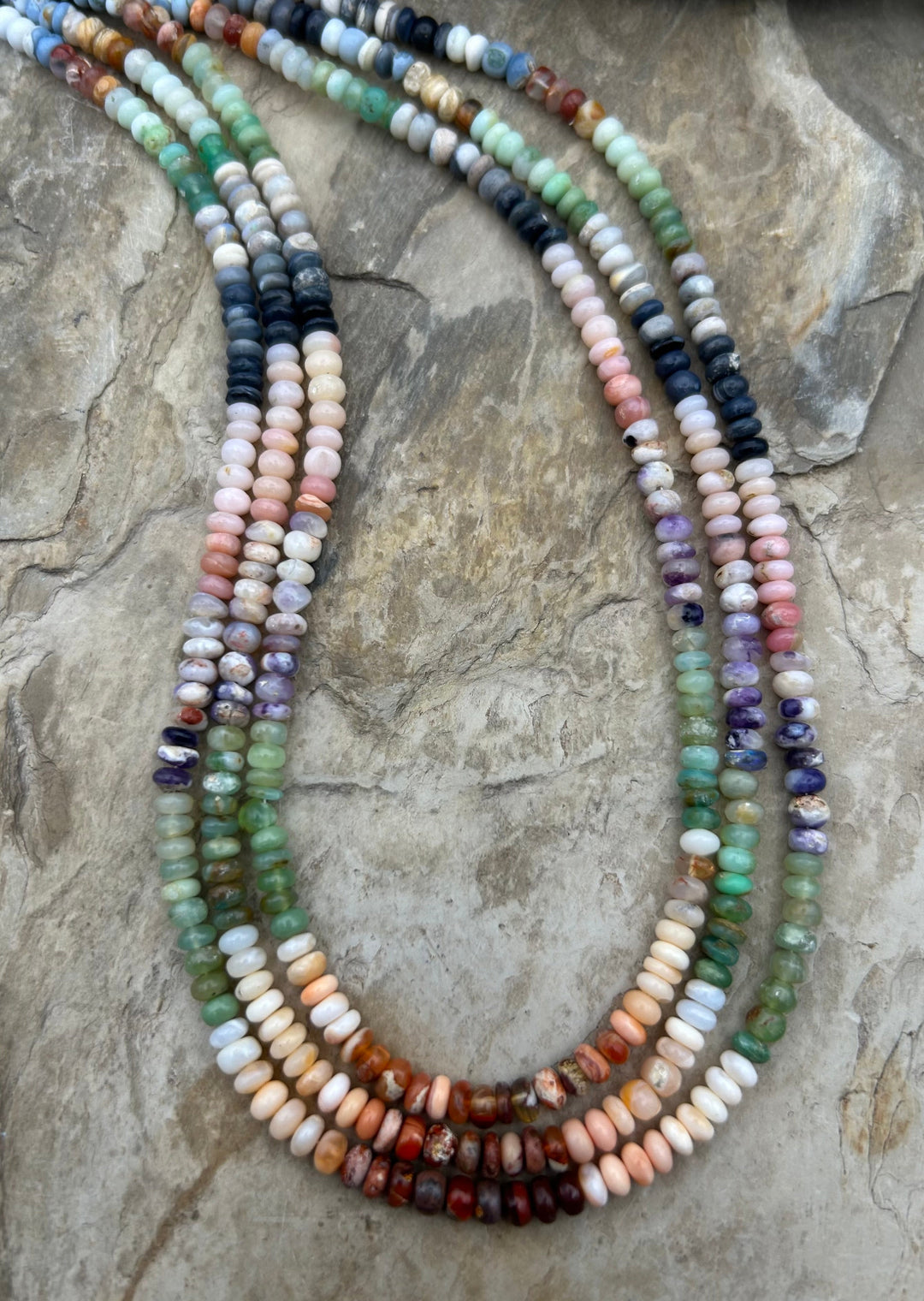 Mixed Agate Irregular Rondelle Beads 5mm One 18 inch strand