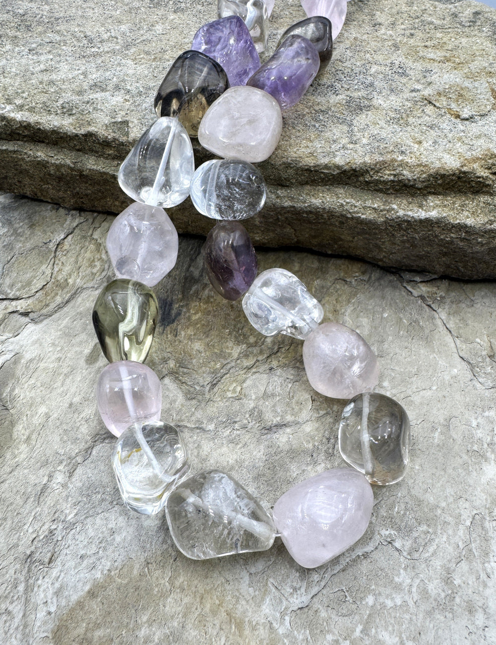 Mixed Quartz BIG 13x17 16x23mm Nugget Beads 116 Inch Strand