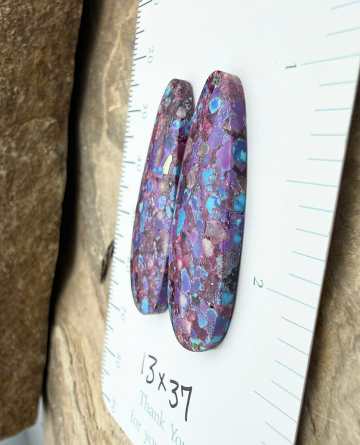 Mohave Purple Turquoise Kingman Composite Matching Earring