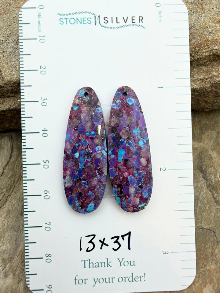 Mohave Purple Turquoise Kingman Composite Matching Earring