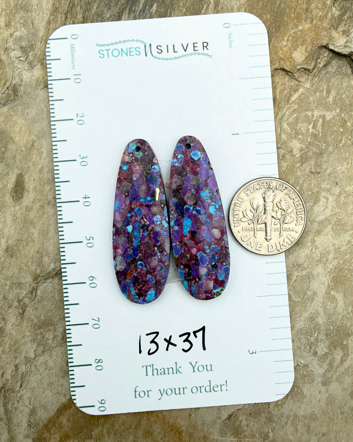 Mohave Purple Turquoise Kingman Composite Matching Earring