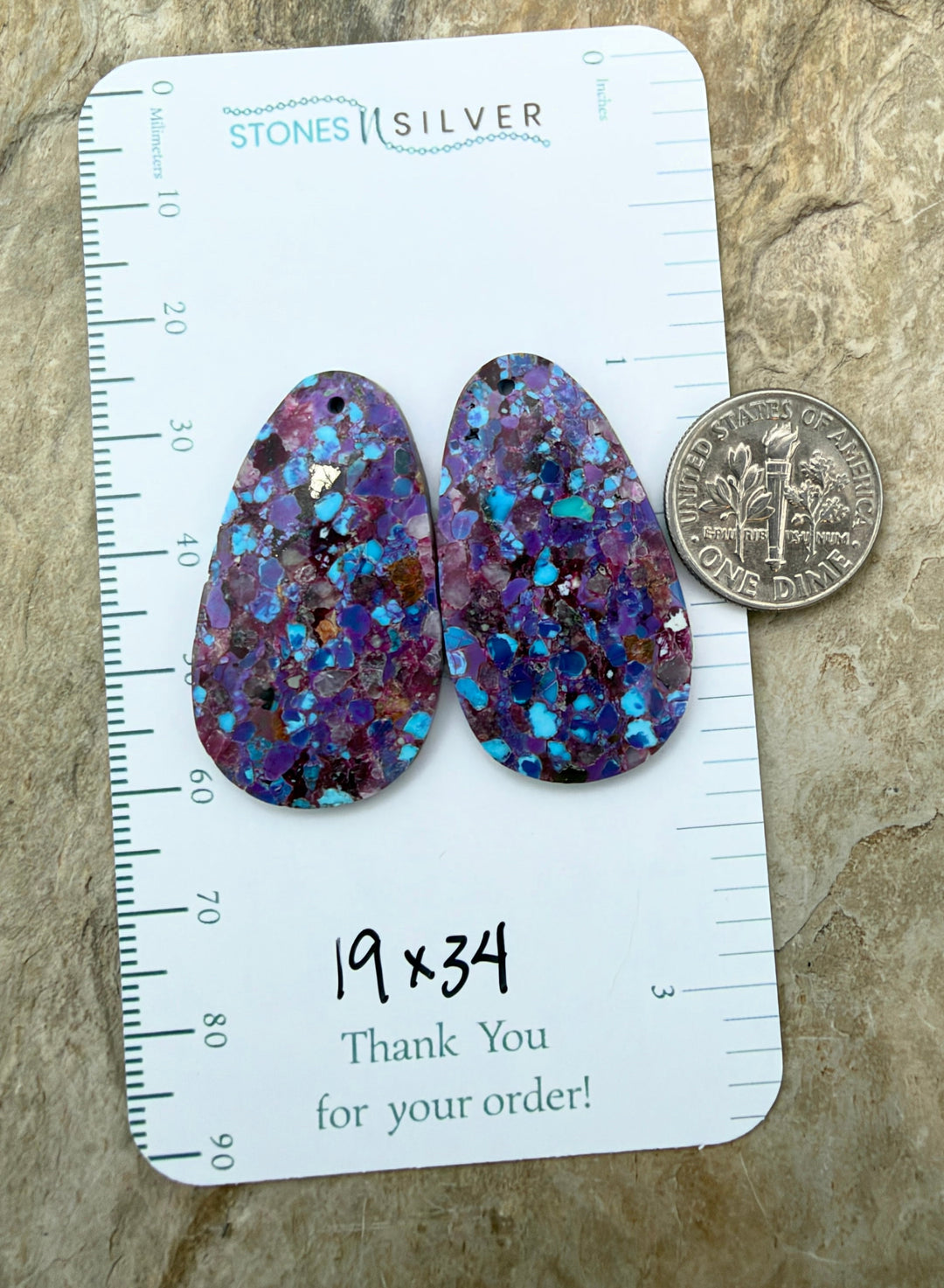 Mohave Purple Turquoise Kingman Composite Matching Earring