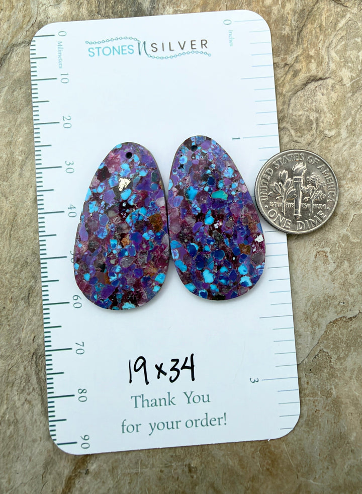 Mohave Purple Turquoise Kingman Composite Matching Earring