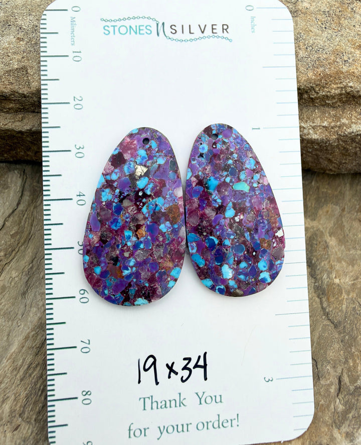 Mohave Purple Turquoise Kingman Composite Matching Earring