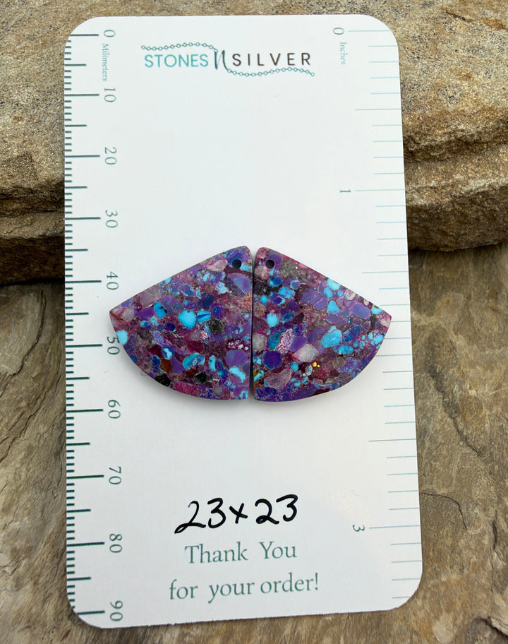Mohave Purple Turquoise Kingman Composite Matching Earring