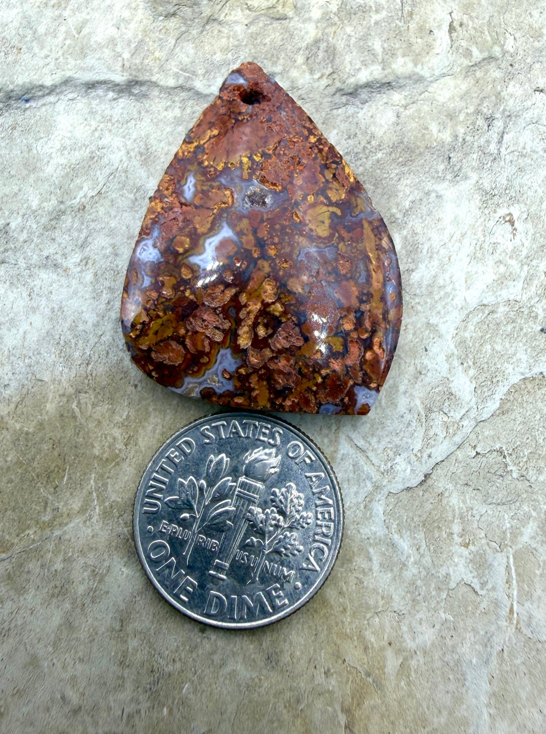 Moroccan Seam Agate Focal Pendant Bead 24x32mm - Moroccan